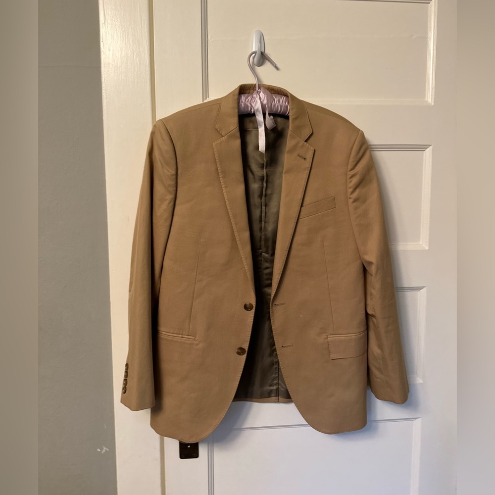 J crew garment dyed linen chino jacket and pants